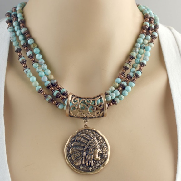 BG Designs Jewelry - Turquoise Native American Chief Necklace Set